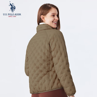 U.S. POLO ASSN. 轻薄立领防风鸭绒羽绒服 卡其色 L