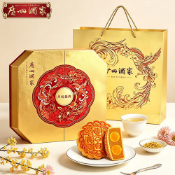 广州酒家 月韵盈辉月饼礼盒1080g双黄白莲蓉果仁红豆沙中秋送礼