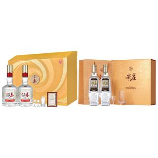 五粮春 52度浓香型白酒 588mL*2瓶 二代春马年礼盒+尖庄荣光礼盒