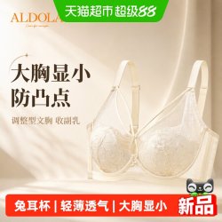 雅黛俪 内衣女兔耳杯防凸点调整型文胸大胸显小收副乳性感蕾丝胸罩