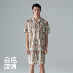 海澜之家 夏季男士冰丝凉感家居服2026轻奢度假系列短袖短裤可外穿