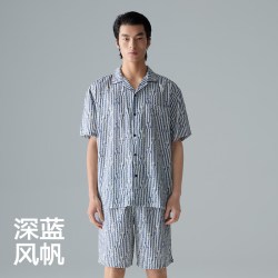 海澜之家 夏季男士冰丝凉感家居服2026轻奢度假系列短袖短裤可外穿
