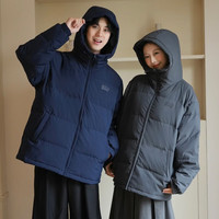 Gap 男装秋季款logo宽松连帽泡芙羽绒服