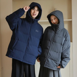 Gap 男装秋季款logo宽松连帽泡芙羽绒服