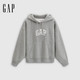 Gap 【贴布绣】抓绒宽松连帽卫衣