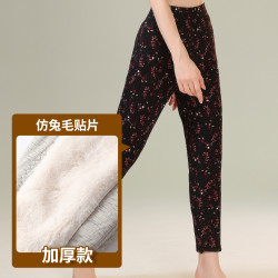 七只羊 QIZHIYANG 七只羊保暖裤加厚女士羊毛填充裤奶奶裤妈妈棉裤中老年打底裤353