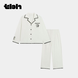 野兽派 tbh野兽派家居熊猫噗噗针织奶油绒家居服套装秋冬可外穿情侣睡衣