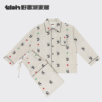 88VIP：野兽派 tbh野兽派家居熊猫噗噗加厚全棉法兰绒家居服套装可外穿情侣睡衣