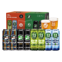 京A 布鲁克林精酿啤酒8罐礼盒送啤酒杯