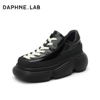 DAPHNE LAB DAPHNELAB棒棒糖绑带小皮鞋厚底鞋黑色休闲鞋