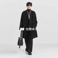 伯爵卓尔 羊毛混纺69%纯羊毛双面呢大衣中长款