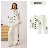 YOUKESHU 睡衣女款2026新款长袖套装冬季抗静电大码开衫可外穿家居服