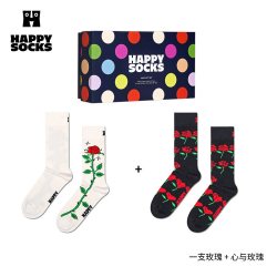 Happy Socks HappySocks百搭送礼多巴胺爱心外穿中筒袜堆堆袜