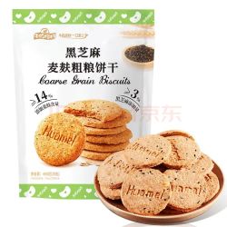 华美 黑芝麻麦麸粗粮饼干营养早餐休闲零食点心下午茶468g