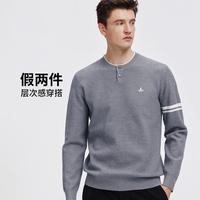 navigare 意大利小帆船 秋冬防寒保暖袖子条纹长袖套头针织衫男