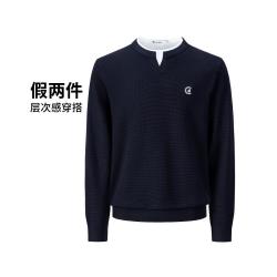 navigare 意大利小帆船秋季都市休闲男士防风保暖长袖圆领针织衫