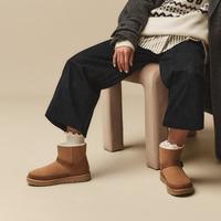 UGG 秋冬加绒厚底雪地靴短靴加厚休闲靴女靴1174512栗色