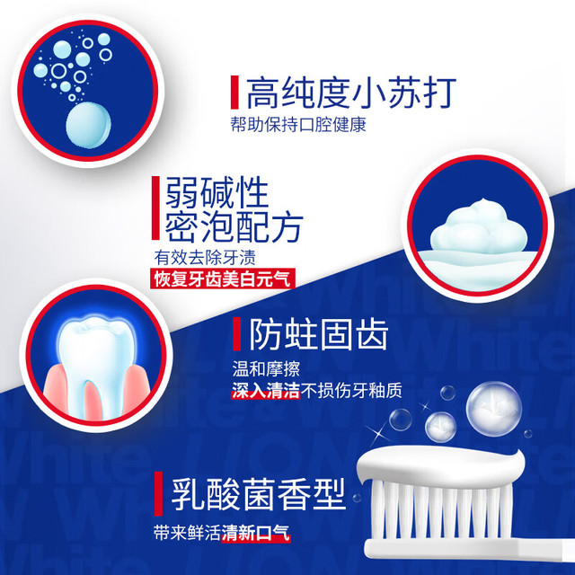 狮王 W&W美白葡萄柚小苏打美白牙膏 乳酸菌口味100g