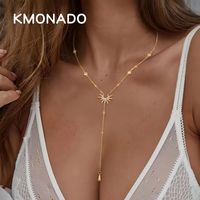 KMONADO 项链沙滩链Y字链欧美风时尚长流苏沙滩链小众设计高级感