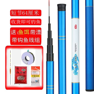 霸纹鲤 鱼竿钓鱼竿手竿短节鱼竿溪流竿超轻超硬鲤鱼竿鲫鱼竿 5.4m 单支杆带礼包