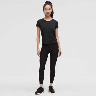 lululemon Fast and Free 女士高腰紧身裤 24英寸 拉绒 黑色 S
