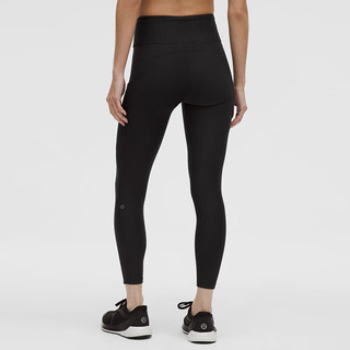 lululemon Fast and Free 女士高腰紧身裤 24英寸 拉绒 黑色 S