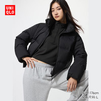 优衣库 女装无缝羽绒短茄克/外套夹克478578 09 黑色 S /155/80A