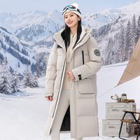 移动端：雪中飞 中长款羽绒服2026年冬季新款男女同款过膝连帽蓄热保暖外套