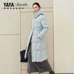 YAYA 鸭鸭90鹅绒羽绒服女2026秋冬新品长款时尚极寒外套