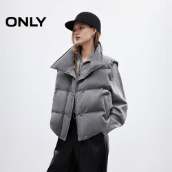 ONLY 2026冬季新款90白鸭绒休闲宽松立领呢感摩登短款羽绒服女