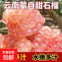 云南蒙自甜石榴硬籽水晶石榴 蒙自甜石榴（花皮有晒斑果） 大果8.5斤净重（单果重240-290克）