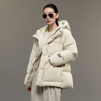 移动端:高梵 黑金鹅绒服女王5.0收腰羽绒服女士2025冬季新款短款加厚外套