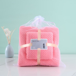 魅森 珊瑚绒浴巾套装家用柔软礼品