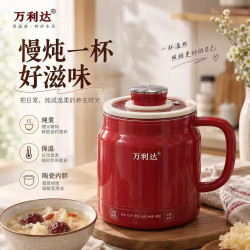 万利达 迷你养生杯预约保温炖煮多功能电炖杯办公室养生壶陶瓷内胆煮茶烧水保温焖烧杯家用