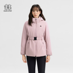 KOLON SPORT 羽绒服防泼水防风女通勤连帽中量短款羽绒服