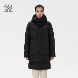 KOLON SPORT 羽绒衣防泼水男女面包服中长款连帽鹅绒羽绒服