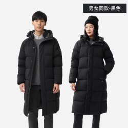 君羽 800蓬羽绒服男女款过膝长款冬季加厚保暖极寒连帽鹅绒服