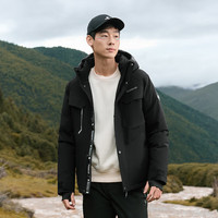 探路者 鹅绒羽绒服极地保暖抗寒防泼水防寒服男式户外登山服 黑色-TADDBL91764 2XL