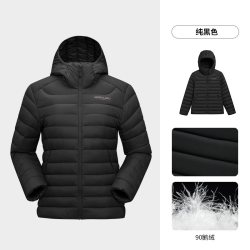 诺诗兰 鹅绒服春夏新款女士三防轻量连帽保暖轻薄羽绒