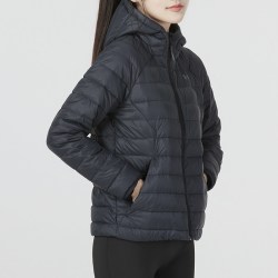 安德玛 UA连帽外套轻薄羽绒服女2024春季新款保暖训练运动棉羽夹克
