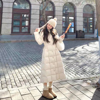 予瑾 冬装白色收腰长款羽绒服女冬2024新款冬季小个子显瘦加厚羽绒外套 白天鹅 白鸭绒 S
