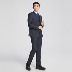 雅戈尔 抗皱条纹西服套装