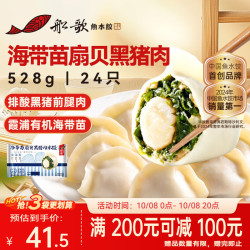 船歌鱼水饺 海带苗扇贝黑猪肉水饺528g(24只)生鲜食面点饺子早餐速冻