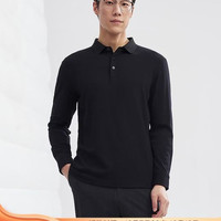 雅戈尔 男优质棉莫代尔混纺特柔面料男POLO衫柔软舒适合款 黑色VLYM519961ACA S