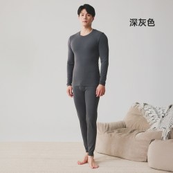 棉竹屋 保暖内衣男士秋衣秋裤套装冬天纯棉青少年保温薄绒厚棉毛衫