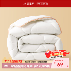 水星家纺 A类七孔透气冬被 加厚冬被 白 220cm×240cm(净重约8.1斤)