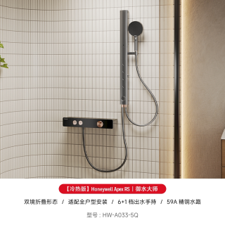 霍尼韦尔 御水大师恒温淋浴花洒套装无顶喷全铜简易分体式按摩花洒