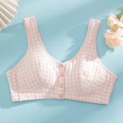 玫纱娇 老人纯棉前扣内衣大码背心中老年人妈妈文胸无钢圈专用乳运动胸罩