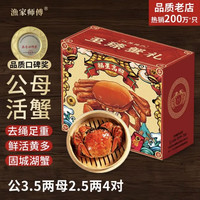 渔家师傅 漁家师傅大闸蟹公3.5-3.8两母2.5-2.8两4对8只固城湖螃蟹去绳足重鲜活中秋礼盒