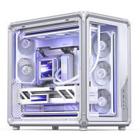 乔思伯 X400 银白色 ATX海景房机箱（电竞框架/360水冷/5V ARGB灯效/13风扇位/支持背插） X400白ATX海景房